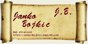 Janko Bojkić vizit kartica
